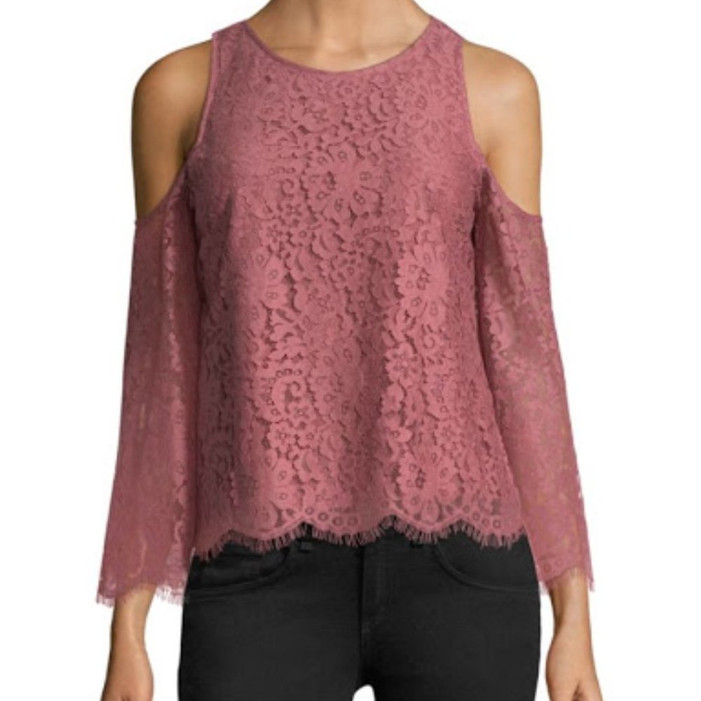 NWOT Joie off the shoulder Lace Top XS Navy